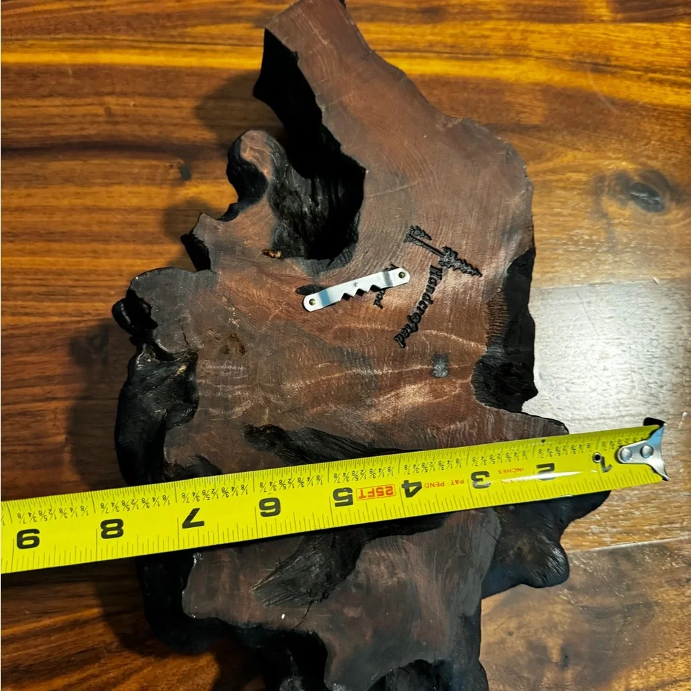 Live Edge Wood Slab Jewelry Holder Mid Century Souvenir Spoon Display Rack